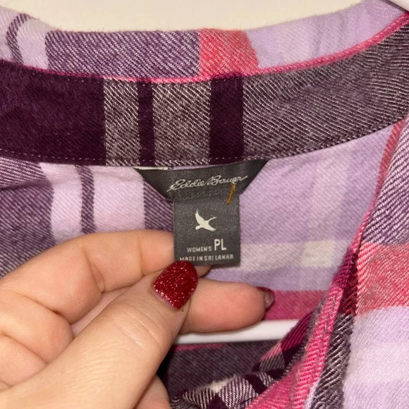 Eddie Bauer flannel size large petite - Picture 4 of 5